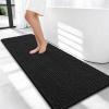 imageOLANLY Thick Bathroom Rugs 30x20 Extra Soft Absorbent Chenille Bath Rugs Rubber Backing Machine Wash Dry Bath Mats for Bathroom Floor Tub and Shower Home Decor Accessories GreyBlack