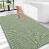 imageOLANLY Thick Bathroom Rugs 30x20 Extra Soft Absorbent Chenille Bath Rugs Rubber Backing Machine Wash Dry Bath Mats for Bathroom Floor Tub and Shower Home Decor Accessories GreySage Green