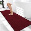 imageOLANLY Thick Bathroom Rugs 30x20 Extra Soft Absorbent Chenille Bath Rugs Rubber Backing Machine Wash Dry Bath Mats for Bathroom Floor Tub and Shower Home Decor Accessories GreyBurgundy