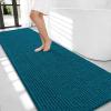 imageOLANLY Thick Bathroom Rugs 30x20 Extra Soft Absorbent Chenille Bath Rugs Rubber Backing Machine Wash Dry Bath Mats for Bathroom Floor Tub and Shower Home Decor Accessories GreyPeacock Blue