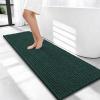 imageOLANLY Thick Bathroom Rugs 30x20 Extra Soft Absorbent Chenille Bath Rugs Rubber Backing Machine Wash Dry Bath Mats for Bathroom Floor Tub and Shower Home Decor Accessories GreyBlackish Green