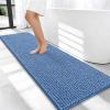 imageOLANLY Thick Bathroom Rugs 30x20 Extra Soft Absorbent Chenille Bath Rugs Rubber Backing Machine Wash Dry Bath Mats for Bathroom Floor Tub and Shower Home Decor Accessories GreyCornflower Blue