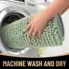 imageOLANLY Thick Bathroom Rugs 30x20 Extra Soft Absorbent Chenille Bath Rugs Rubber Backing Machine Wash Dry Bath Mats for Bathroom Floor Tub and Shower Home Decor Accessories GreySage Green