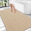 imageOLANLY Thick Bathroom Rugs 30x20 Extra Soft Absorbent Chenille Bath Rugs Rubber Backing Machine Wash Dry Bath Mats for Bathroom Floor Tub and Shower Home Decor Accessories GreyBeige