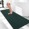imageOLANLY Thick Bathroom Rugs 30x20 Extra Soft Absorbent Chenille Bath Rugs Rubber Backing Machine Wash Dry Bath Mats for Bathroom Floor Tub and Shower Home Decor Accessories GreyBlackish Green