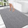 imageOLANLY Thick Bathroom Rugs 30x20 Extra Soft Absorbent Chenille Bath Rugs Rubber Backing Machine Wash Dry Bath Mats for Bathroom Floor Tub and Shower Home Decor Accessories GreyGrey