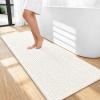 imageOLANLY Thick Bathroom Rugs 30x20 Extra Soft Absorbent Chenille Bath Rugs Rubber Backing Machine Wash Dry Bath Mats for Bathroom Floor Tub and Shower Home Decor Accessories GreyIvory