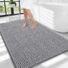 imageOLANLY Thick Bathroom Rugs 30x20 Extra Soft Absorbent Chenille Bath Rugs Rubber Backing Machine Wash Dry Bath Mats for Bathroom Floor Tub and Shower Home Decor Accessories GreyGrey
