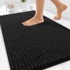 imageOLANLY Thick Bathroom Rugs 30x20 Extra Soft Absorbent Chenille Bath Rugs Rubber Backing Machine Wash Dry Bath Mats for Bathroom Floor Tub and Shower Home Decor Accessories GreyBlack