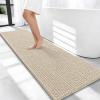 imageOLANLY Thick Bathroom Rugs 30x20 Extra Soft Absorbent Chenille Bath Rugs Rubber Backing Machine Wash Dry Bath Mats for Bathroom Floor Tub and Shower Home Decor Accessories GreySand