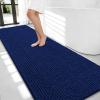 imageOLANLY Thick Bathroom Rugs 30x20 Extra Soft Absorbent Chenille Bath Rugs Rubber Backing Machine Wash Dry Bath Mats for Bathroom Floor Tub and Shower Home Decor Accessories GreyNavy