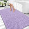 imageOLANLY Thick Bathroom Rugs 30x20 Extra Soft Absorbent Chenille Bath Rugs Rubber Backing Machine Wash Dry Bath Mats for Bathroom Floor Tub and Shower Home Decor Accessories GreyLavender
