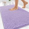 imageOLANLY Thick Bathroom Rugs 30x20 Extra Soft Absorbent Chenille Bath Rugs Rubber Backing Machine Wash Dry Bath Mats for Bathroom Floor Tub and Shower Home Decor Accessories GreyLavender