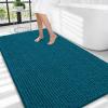 imageOLANLY Thick Bathroom Rugs 30x20 Extra Soft Absorbent Chenille Bath Rugs Rubber Backing Machine Wash Dry Bath Mats for Bathroom Floor Tub and Shower Home Decor Accessories GreyPeacock Blue