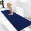 imageOLANLY Thick Bathroom Rugs 30x20 Extra Soft Absorbent Chenille Bath Rugs Rubber Backing Machine Wash Dry Bath Mats for Bathroom Floor Tub and Shower Home Decor Accessories GreyNavy