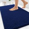 imageOLANLY Thick Bathroom Rugs 30x20 Extra Soft Absorbent Chenille Bath Rugs Rubber Backing Machine Wash Dry Bath Mats for Bathroom Floor Tub and Shower Home Decor Accessories GreyNavy