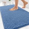 imageOLANLY Thick Bathroom Rugs 30x20 Extra Soft Absorbent Chenille Bath Rugs Rubber Backing Machine Wash Dry Bath Mats for Bathroom Floor Tub and Shower Home Decor Accessories GreyCornflower Blue