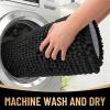imageOLANLY Thick Bathroom Rugs 30x20 Extra Soft Absorbent Chenille Bath Rugs Rubber Backing Machine Wash Dry Bath Mats for Bathroom Floor Tub and Shower Home Decor Accessories GreyBlack