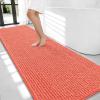 imageOLANLY Thick Bathroom Rugs 30x20 Extra Soft Absorbent Chenille Bath Rugs Rubber Backing Machine Wash Dry Bath Mats for Bathroom Floor Tub and Shower Home Decor Accessories GreyCoral