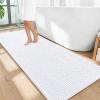 imageOLANLY Thick Bathroom Rugs 30x20 Extra Soft Absorbent Chenille Bath Rugs Rubber Backing Machine Wash Dry Bath Mats for Bathroom Floor Tub and Shower Home Decor Accessories GreyWhite