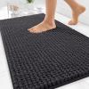 imageOLANLY Thick Bathroom Rugs 30x20 Extra Soft Absorbent Chenille Bath Rugs Rubber Backing Machine Wash Dry Bath Mats for Bathroom Floor Tub and Shower Home Decor Accessories GreyDark Grey
