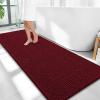 imageOLANLY Thick Bathroom Rugs 30x20 Extra Soft Absorbent Chenille Bath Rugs Rubber Backing Machine Wash Dry Bath Mats for Bathroom Floor Tub and Shower Home Decor Accessories GreyBurgundy