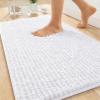imageOLANLY Thick Bathroom Rugs 30x20 Extra Soft Absorbent Chenille Bath Rugs Rubber Backing Machine Wash Dry Bath Mats for Bathroom Floor Tub and Shower Home Decor Accessories GreyWhite