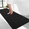 imageOLANLY Thick Bathroom Rugs 30x20 Extra Soft Absorbent Chenille Bath Rugs Rubber Backing Machine Wash Dry Bath Mats for Bathroom Floor Tub and Shower Home Decor Accessories GreyBlack