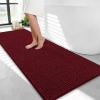 imageOLANLY Thick Bathroom Rugs 30x20 Extra Soft Absorbent Chenille Bath Rugs Rubber Backing Machine Wash Dry Bath Mats for Bathroom Floor Tub and Shower Home Decor Accessories GreyBurgundy