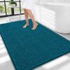 imageOLANLY Thick Bathroom Rugs 30x20 Extra Soft Absorbent Chenille Bath Rugs Rubber Backing Machine Wash Dry Bath Mats for Bathroom Floor Tub and Shower Home Decor Accessories GreyPeacock Blue