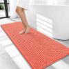 imageOLANLY Thick Bathroom Rugs 30x20 Extra Soft Absorbent Chenille Bath Rugs Rubber Backing Machine Wash Dry Bath Mats for Bathroom Floor Tub and Shower Home Decor Accessories GreyCoral