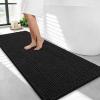 imageOLANLY Thick Bathroom Rugs 30x20 Extra Soft Absorbent Chenille Bath Rugs Rubber Backing Machine Wash Dry Bath Mats for Bathroom Floor Tub and Shower Home Decor Accessories GreyBlack