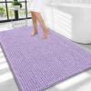 imageOLANLY Thick Bathroom Rugs 30x20 Extra Soft Absorbent Chenille Bath Rugs Rubber Backing Machine Wash Dry Bath Mats for Bathroom Floor Tub and Shower Home Decor Accessories GreyLavender