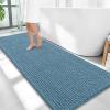 imageOLANLY Thick Bathroom Rugs 30x20 Extra Soft Absorbent Chenille Bath Rugs Rubber Backing Machine Wash Dry Bath Mats for Bathroom Floor Tub and Shower Home Decor Accessories GreyAiry Blue