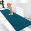 imageOLANLY Thick Bathroom Rugs 30x20 Extra Soft Absorbent Chenille Bath Rugs Rubber Backing Machine Wash Dry Bath Mats for Bathroom Floor Tub and Shower Home Decor Accessories GreyPeacock Blue