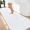 imageOLANLY Thick Bathroom Rugs 30x20 Extra Soft Absorbent Chenille Bath Rugs Rubber Backing Machine Wash Dry Bath Mats for Bathroom Floor Tub and Shower Home Decor Accessories GreyWhite