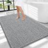 imageOLANLY Thick Bathroom Rugs 30x20 Extra Soft Absorbent Chenille Bath Rugs Rubber Backing Machine Wash Dry Bath Mats for Bathroom Floor Tub and Shower Home Decor Accessories GreyLight Grey