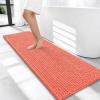imageOLANLY Thick Bathroom Rugs 30x20 Extra Soft Absorbent Chenille Bath Rugs Rubber Backing Machine Wash Dry Bath Mats for Bathroom Floor Tub and Shower Home Decor Accessories GreyCoral