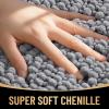 imageOLANLY Thick Bathroom Rugs 30x20 Extra Soft Absorbent Chenille Bath Rugs Rubber Backing Machine Wash Dry Bath Mats for Bathroom Floor Tub and Shower Home Decor Accessories GreyGrey