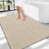 imageOLANLY Thick Bathroom Rugs 30x20 Extra Soft Absorbent Chenille Bath Rugs Rubber Backing Machine Wash Dry Bath Mats for Bathroom Floor Tub and Shower Home Decor Accessories GreySand