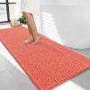 imageOLANLY Thick Bathroom Rugs 30x20 Extra Soft Absorbent Chenille Bath Rugs Rubber Backing Machine Wash Dry Bath Mats for Bathroom Floor Tub and Shower Home Decor Accessories GreyCoral