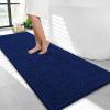 imageOLANLY Thick Bathroom Rugs 30x20 Extra Soft Absorbent Chenille Bath Rugs Rubber Backing Machine Wash Dry Bath Mats for Bathroom Floor Tub and Shower Home Decor Accessories GreyNavy