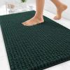 imageOLANLY Thick Bathroom Rugs 30x20 Extra Soft Absorbent Chenille Bath Rugs Rubber Backing Machine Wash Dry Bath Mats for Bathroom Floor Tub and Shower Home Decor Accessories GreyBlackish Green
