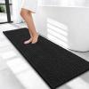 imageOLANLY Thick Bathroom Rugs 30x20 Extra Soft Absorbent Chenille Bath Rugs Rubber Backing Machine Wash Dry Bath Mats for Bathroom Floor Tub and Shower Home Decor Accessories GreyBlack