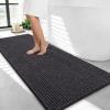imageOLANLY Thick Bathroom Rugs 30x20 Extra Soft Absorbent Chenille Bath Rugs Rubber Backing Machine Wash Dry Bath Mats for Bathroom Floor Tub and Shower Home Decor Accessories GreyDark Grey