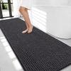 imageOLANLY Thick Bathroom Rugs 30x20 Extra Soft Absorbent Chenille Bath Rugs Rubber Backing Machine Wash Dry Bath Mats for Bathroom Floor Tub and Shower Home Decor Accessories GreyDark Grey