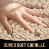 imageOLANLY Thick Bathroom Rugs 30x20 Extra Soft Absorbent Chenille Bath Rugs Rubber Backing Machine Wash Dry Bath Mats for Bathroom Floor Tub and Shower Home Decor Accessories GreyBeige
