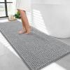 imageOLANLY Thick Bathroom Rugs 30x20 Extra Soft Absorbent Chenille Bath Rugs Rubber Backing Machine Wash Dry Bath Mats for Bathroom Floor Tub and Shower Home Decor Accessories GreyLight Grey