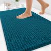 imageOLANLY Thick Bathroom Rugs 30x20 Extra Soft Absorbent Chenille Bath Rugs Rubber Backing Machine Wash Dry Bath Mats for Bathroom Floor Tub and Shower Home Decor Accessories GreyPeacock Blue