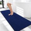 imageOLANLY Thick Bathroom Rugs 30x20 Extra Soft Absorbent Chenille Bath Rugs Rubber Backing Machine Wash Dry Bath Mats for Bathroom Floor Tub and Shower Home Decor Accessories GreyNavy
